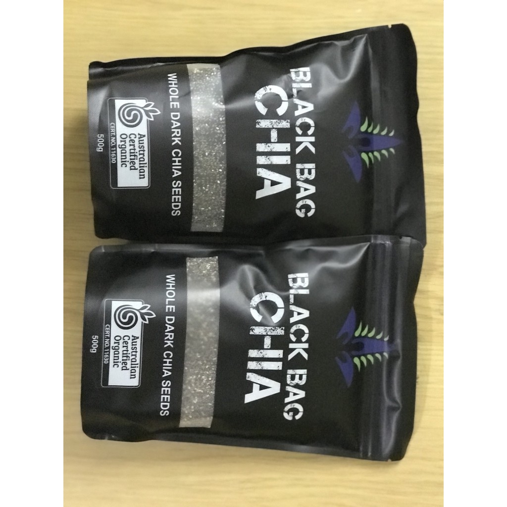 Combo 2 gói hạt chia đen 500g thương hiệu Black bag Úc hsd T12,2025