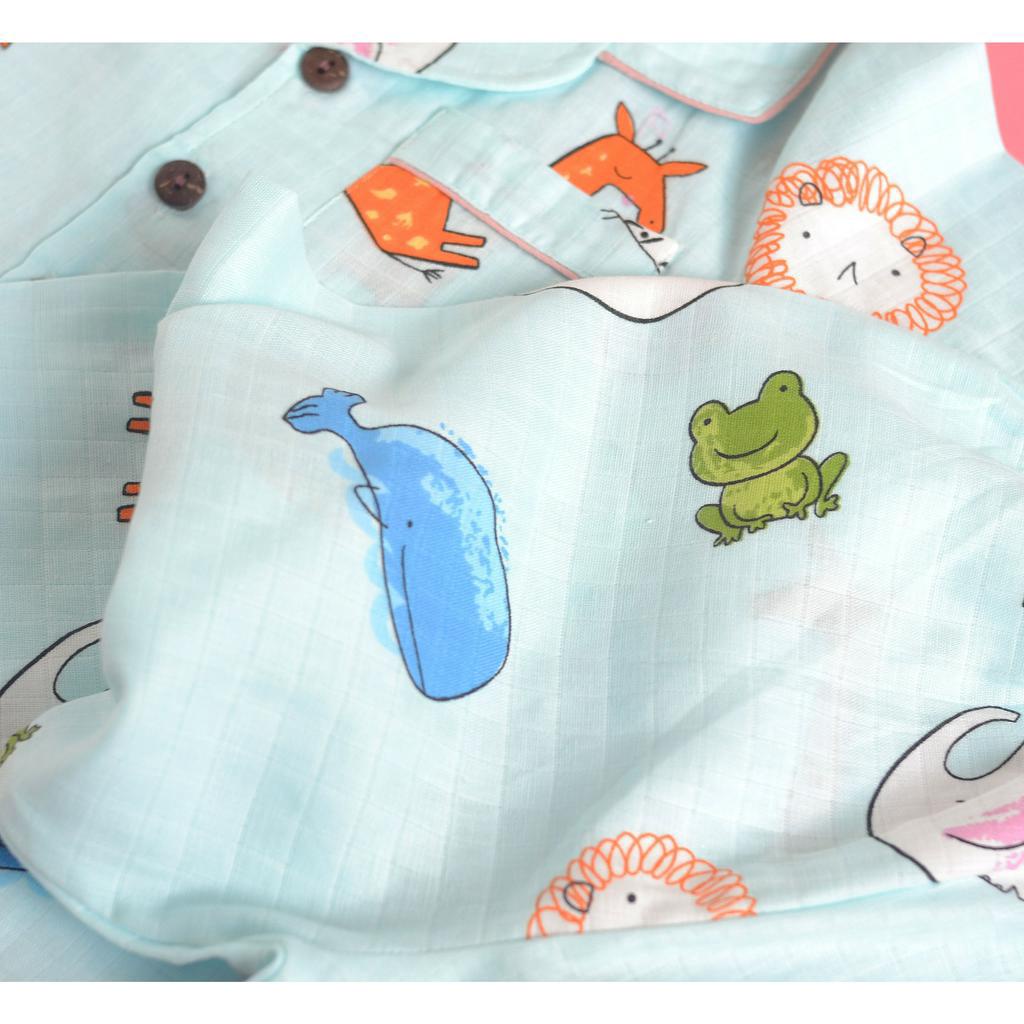 SALE Pyjama bé trai bé gái sở thú chất xô cotton mềm mát Touch