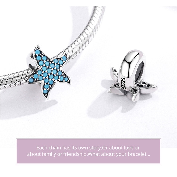 Phụ Kiện BAMOER SCC1313 Bằng Bạc Sterling 925 Làm Trang Sức Hình Ngôi Sao 5 Cánh Độc Đáo
