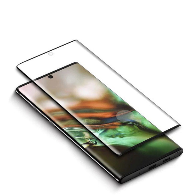 Dán kính cường lực Samsung Note 10 Plus full keo chỉ cần bóc ra dán lên, dán full màn hình cong