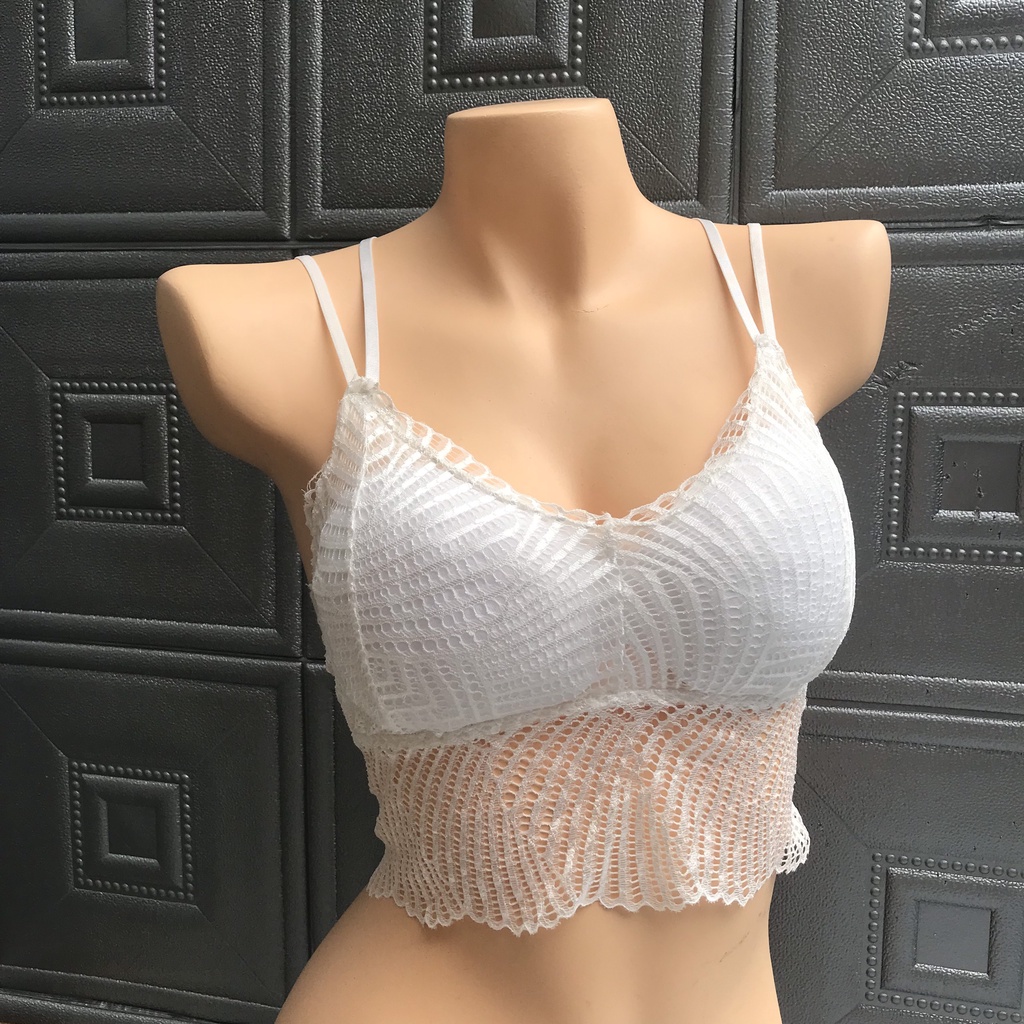 Áo Bra Ren Sóng Cao Cấp Sexy Dáng CropTop Mặc Trong Vest YiOn Underwear BRA09