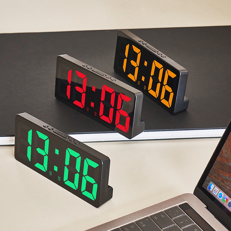 Đồng Hồ Báo Thức Kỹ Thuật Số Để Bàn 12 / 24H Điều Khiển Bằng Giọng Nói Tiện Dụng