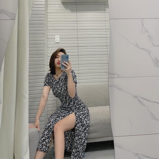 KT52- Đầm hoa khoét lưng