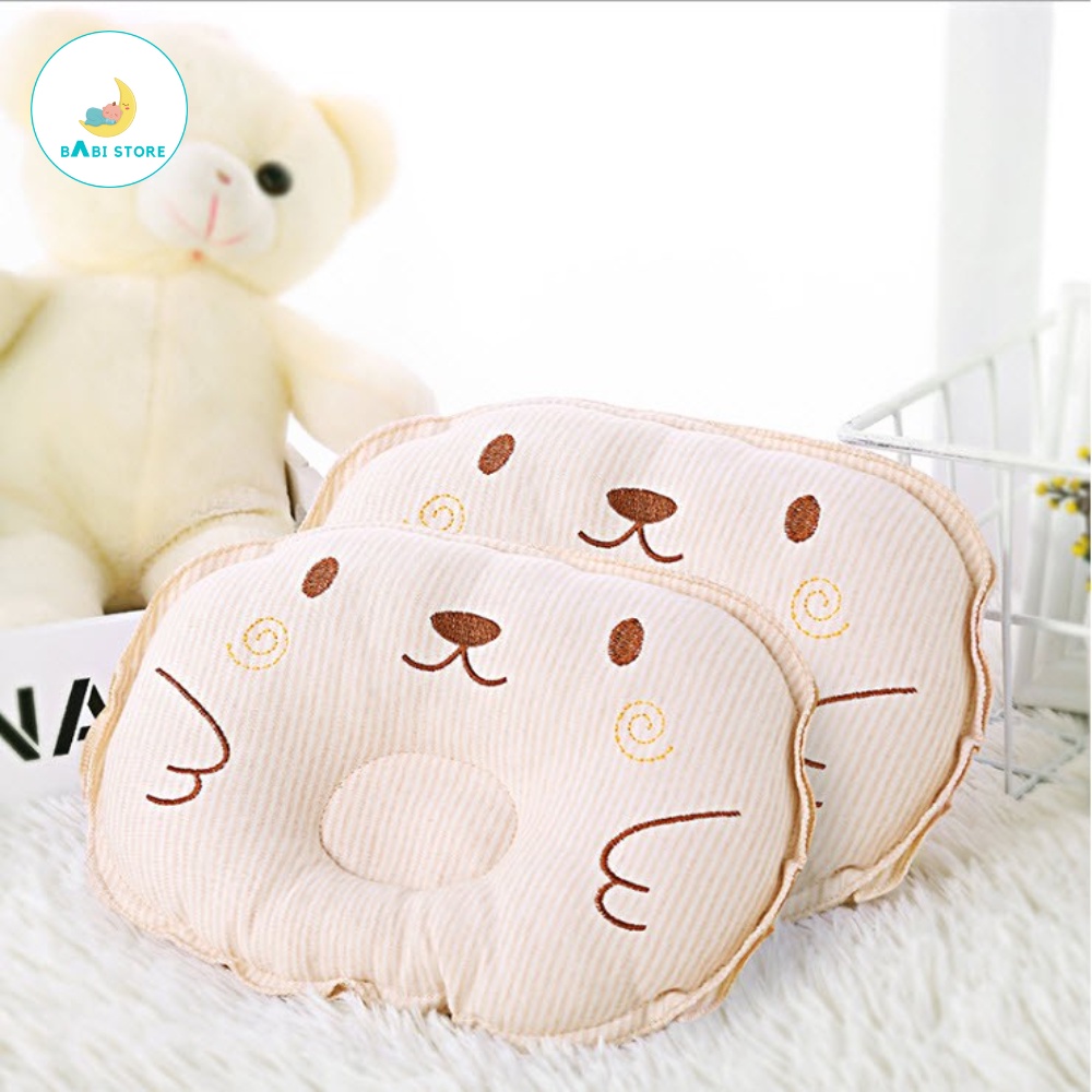 Gối lõm cotton Quảng Châu chống méo bẹt đầu cho bé sơ sinh - Babi Store