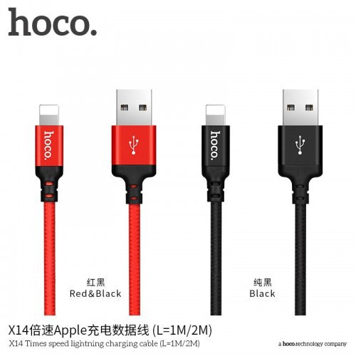 Cáp Sạc Hoco X14 dài 1m 2m ✓Sạc iPhone iPad Chính Hãng ✓Chất Lượng Cao ✓Bảo Hành 3 Tháng