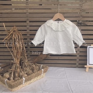 Sale dọn kho - Áo sơ mi cổ bèo tay nhún cho bé gái xinh xắn