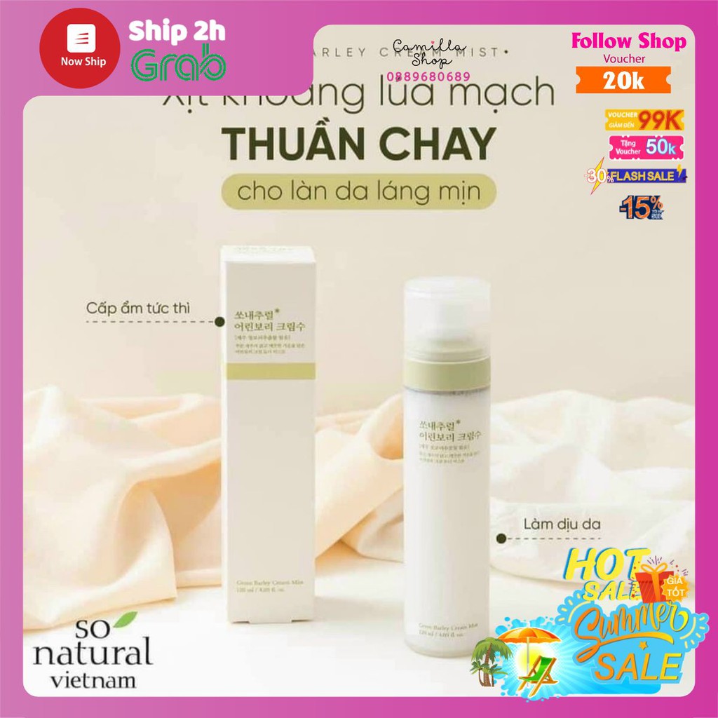 Xịt khoáng lúa mạch thuần chay So Natural