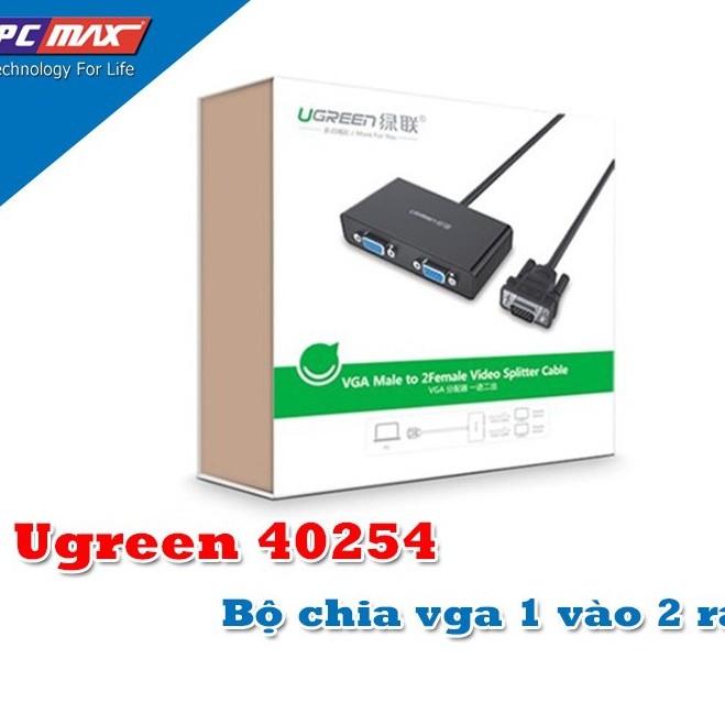 Bộ chia vga 1 ra 2 màn hình  Ugreen 40254 - Hàng chính hãng