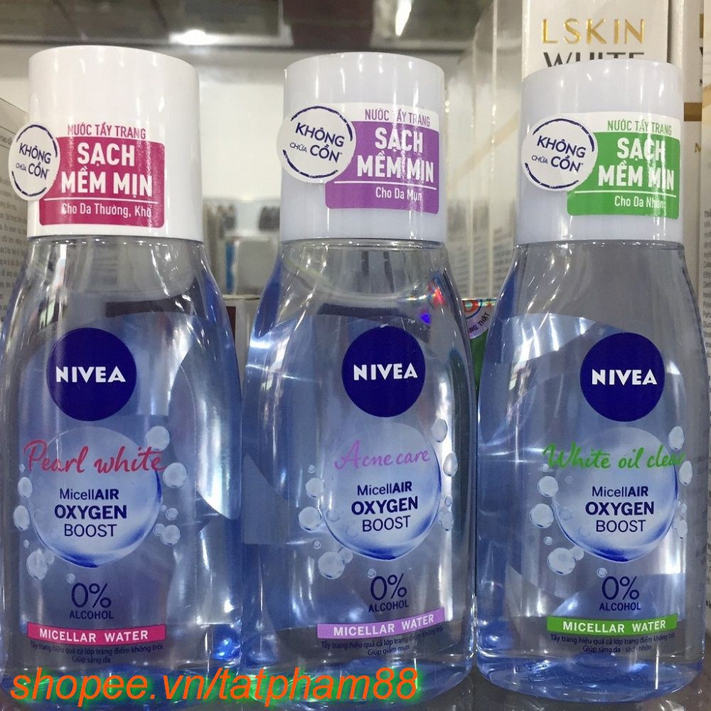 Nước Tẩy Trang 125Ml Nivea Tím Cho Da Mụn Acne Care Make Up Clear Micellar Water Chính Hãng.