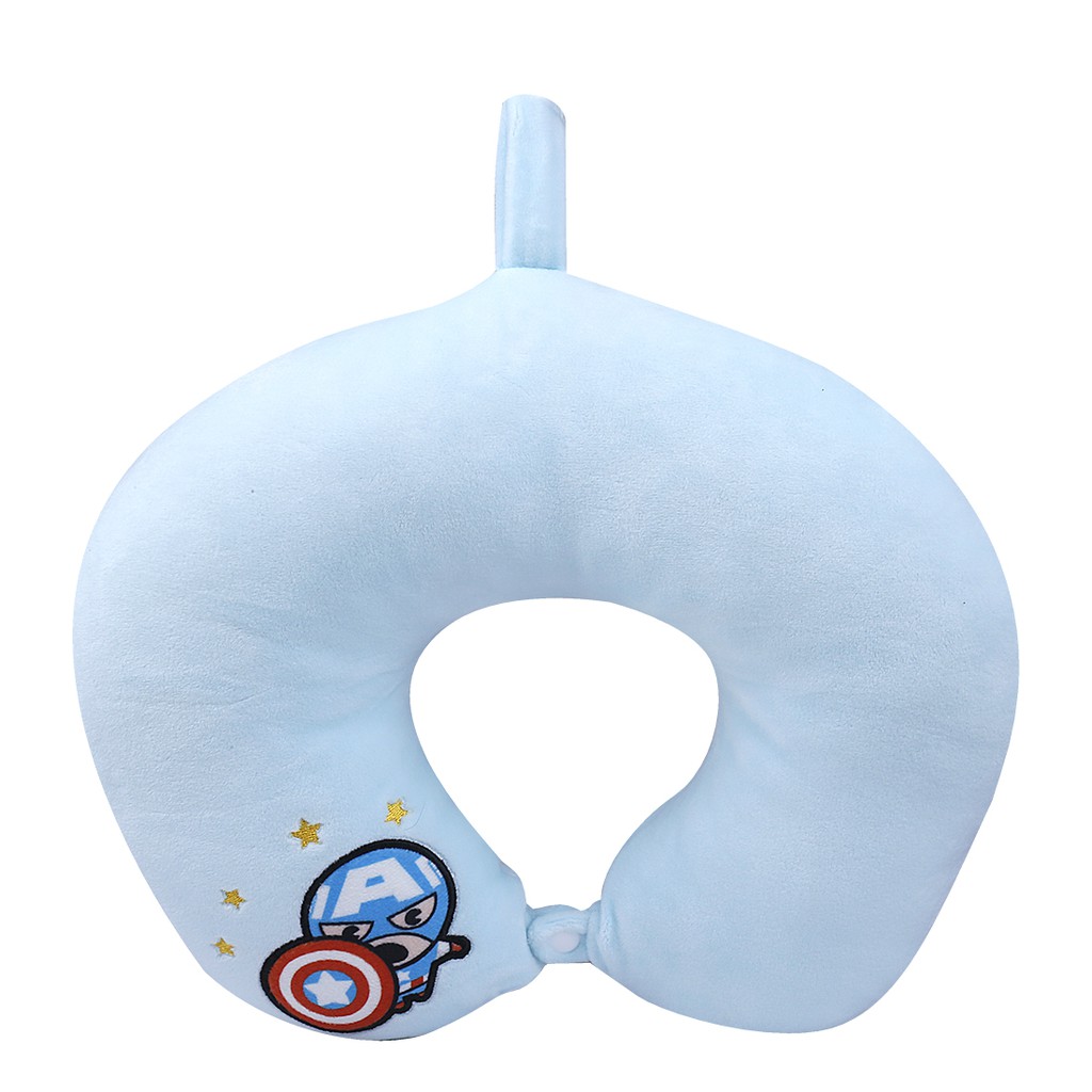 Gối kê cổ Miniso hình chữ U họa tiết các siêu anh hùng Marvel, kèm bịt mắt