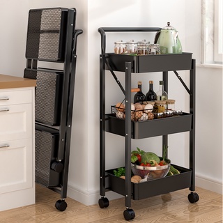 Kệ đựng đồ dùng nhà bếp 2-3 tầng đa năng bằng thép carbon có thể di chuyển