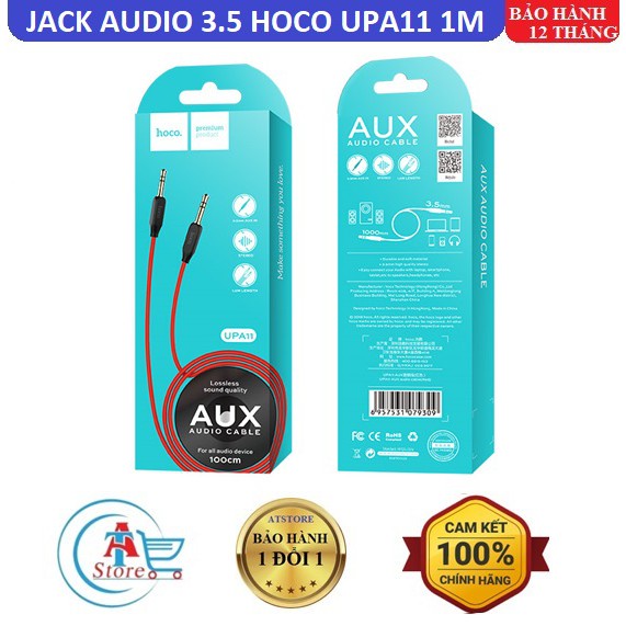 Dây Cáp Âm Thanh AUX HOCO UPA11 Cổng Kết Nối 3.5mm Dài 100cm - BẢO HÀNH 12 THÁNG 1 ĐỔI 1