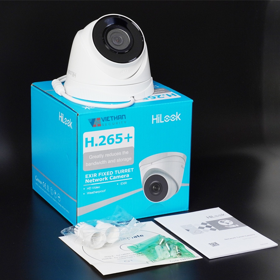 Camera IP Dome hồng ngoại 2.0 Megapixel HILOOK IPC-T221H-U - Tích hợp míc - Hàng chính hãng