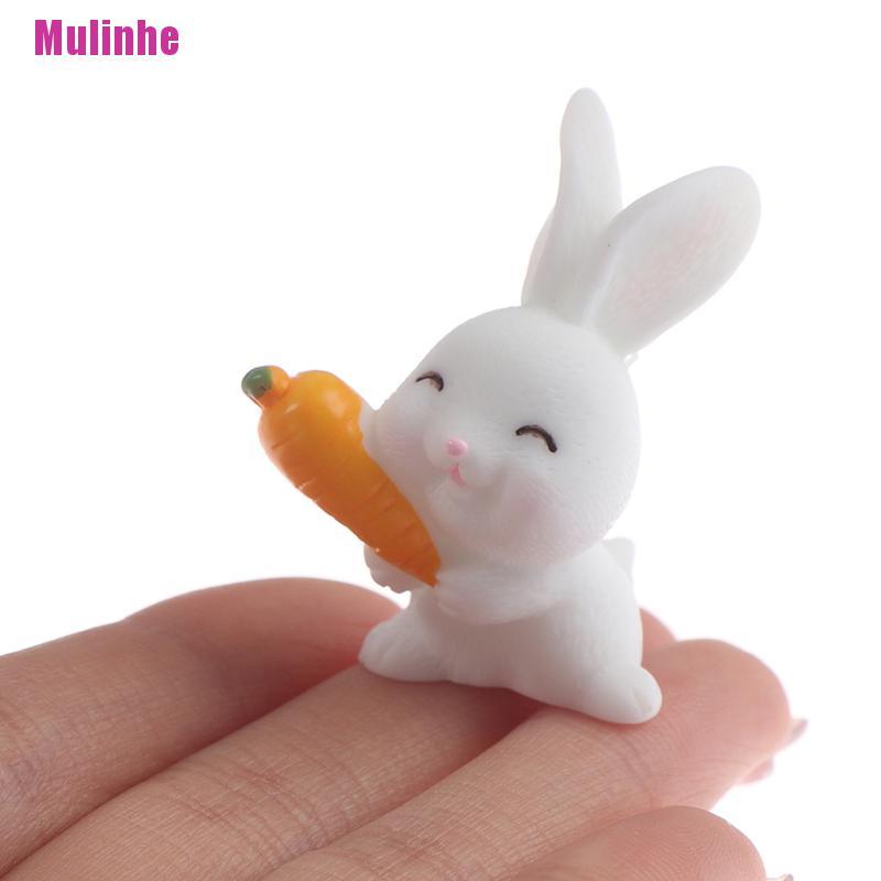 Set 4 Mô Hình Thỏ Và Cà Rốt Mini Trang Trí Bánh Kem