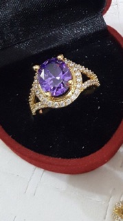 Nhẫn nữ đính hột mạ vàng 18k