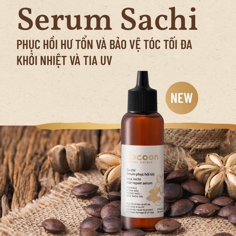 Serum Sa-chi phục hồi tóc Cocoon Garin 70ml bảo vệ tối đa khỏi nhiệt và tia UV