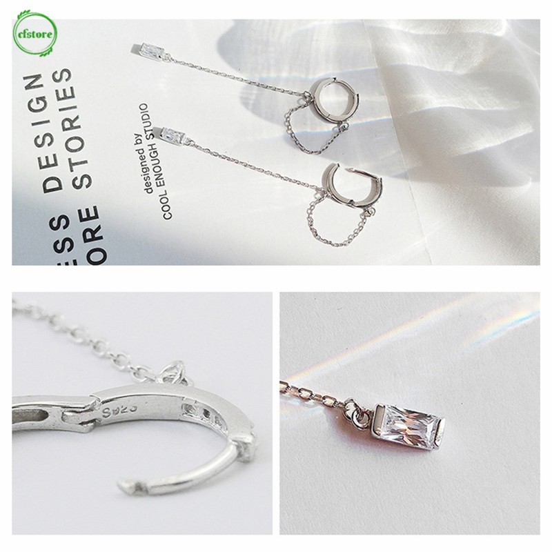 1 Khuyên Tai Nữ Dáng Dài Đính Đá Thời Trang