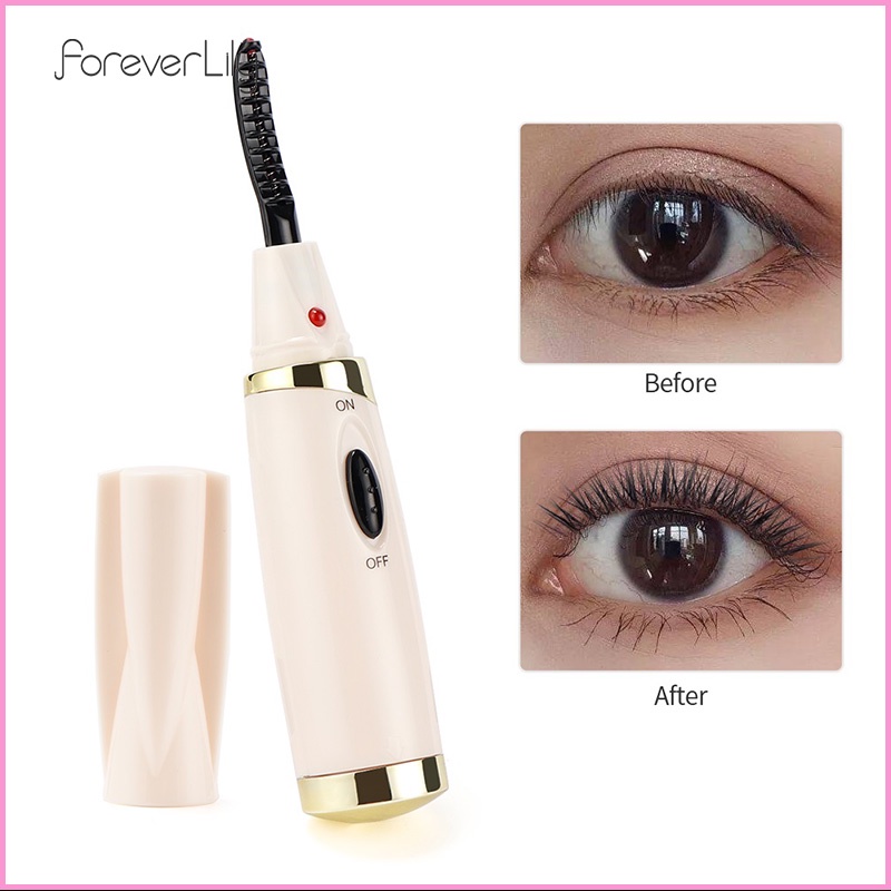 Foreverlily Máy uốn cong mi bằng nhiệt thiết kế nhỏ gọn tiện dụng Beauty Electric Eyelash Curler