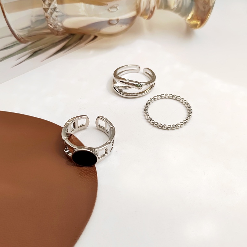 IF ME Set 3 nhẫn đeo tay kim loại đơn giản thời trang cho nữ