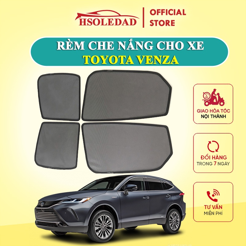 Rèm che nắng nam châm cho xe Toyota Venza, bộ 4 tấm cho 4 cửa, hàng loại 1 cao cấp nhất, vừa khít kính