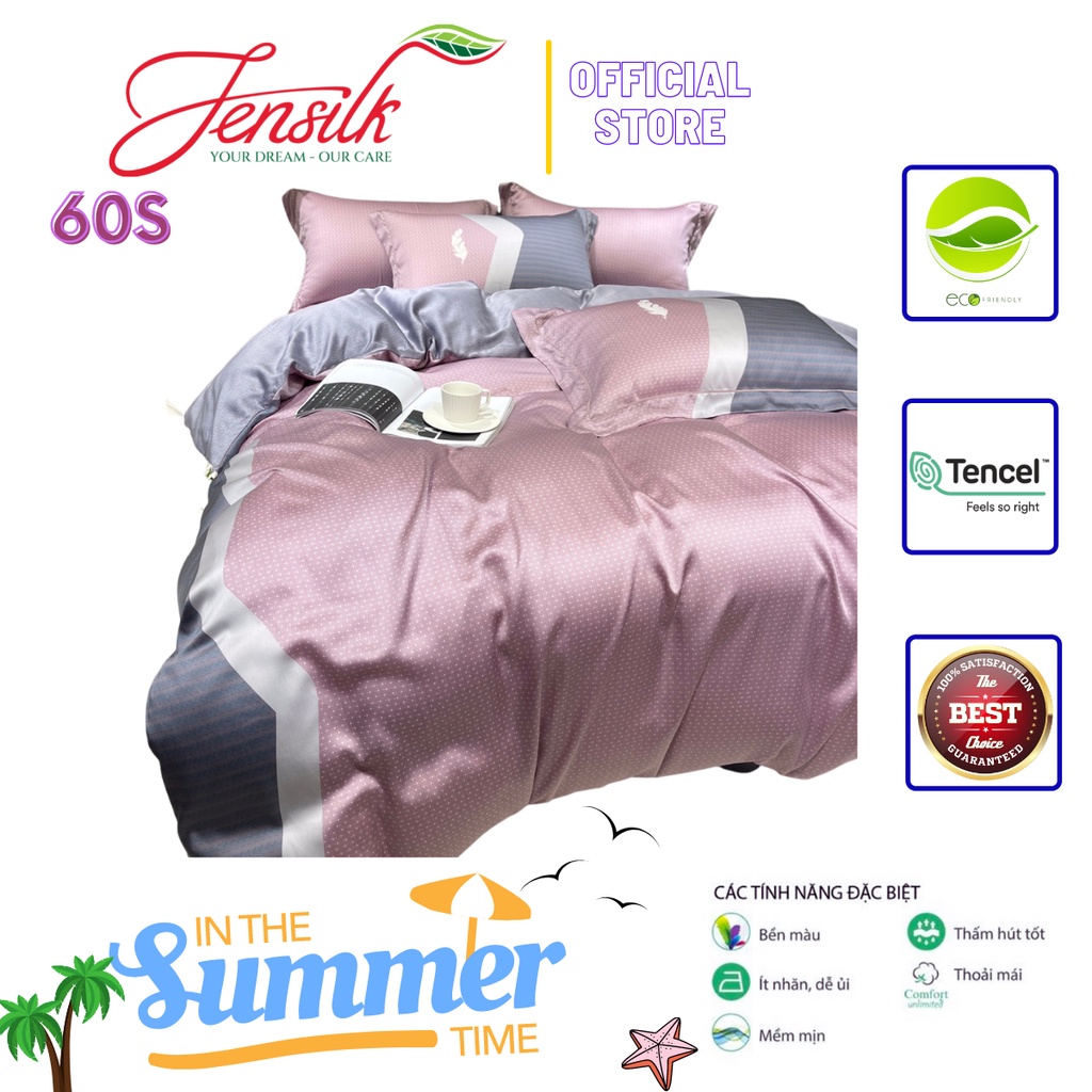 [Tencel 60s] Bộ chăn ga gối lụa 100%Tencel 60s Họa tiết cao cấp, siêu mềm mát mịn - DESIGN 892