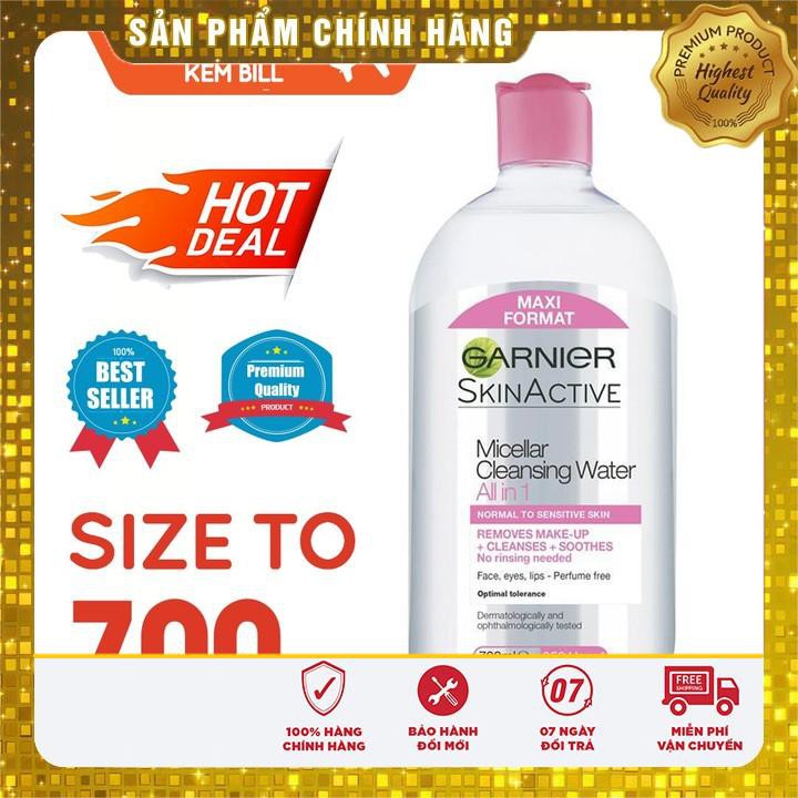 Nước Tẩy Trang Garnier Skin Naturals Micellar Cleansing Water 700ml Nắp Hồng