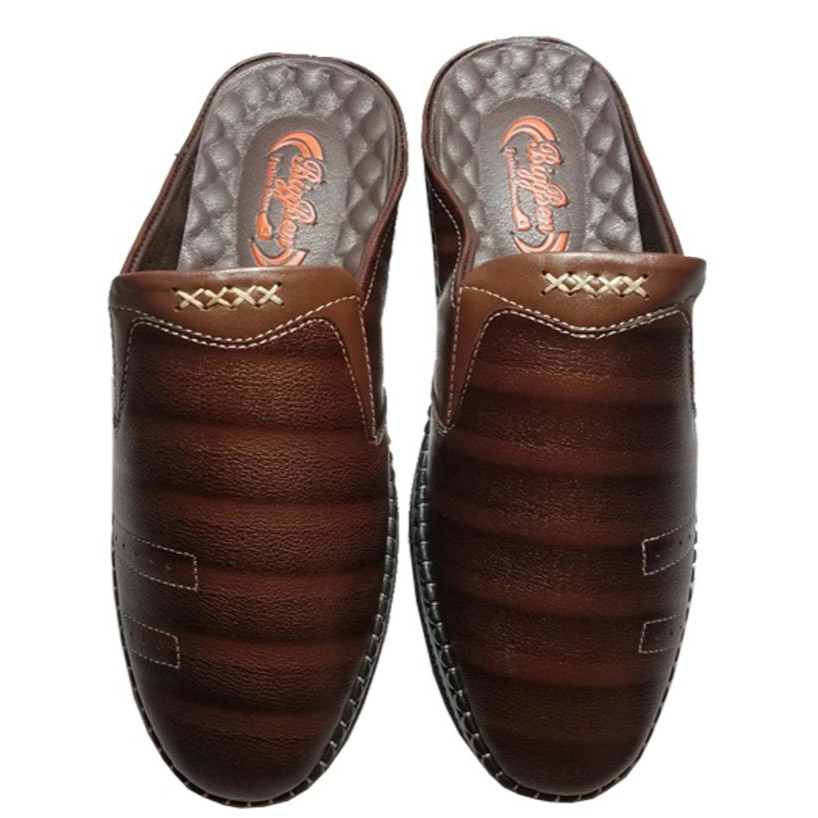 Dép bít mũi Nam BIGBEN Da BòThật Cao Cấp SB41