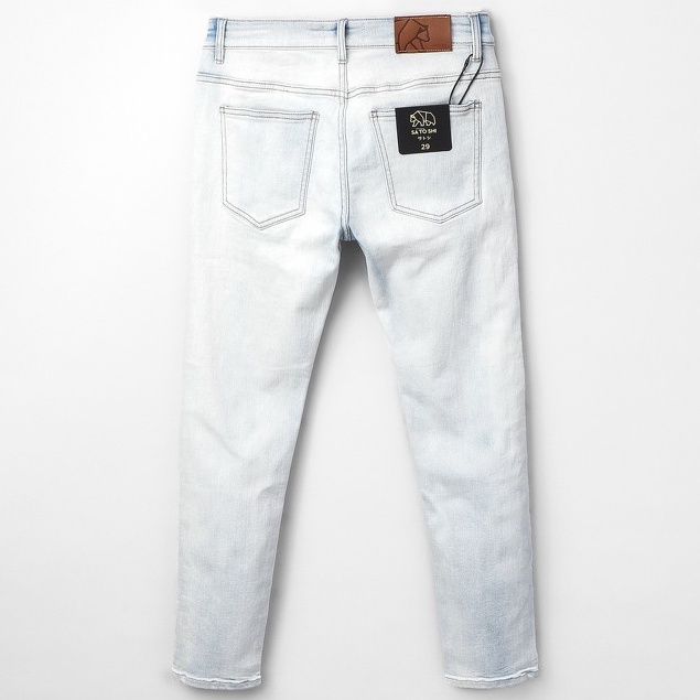 |Hẻm Store| Quần jean nam SATOSHI SAQJ29 màu xanh nhạt trơn, chất liệu slimfit co giãn form dày dặn | BigBuy360 - bigbuy360.vn