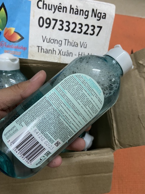 Nước tẩy trang ganier xanh 400 ml cho da dầu mụn