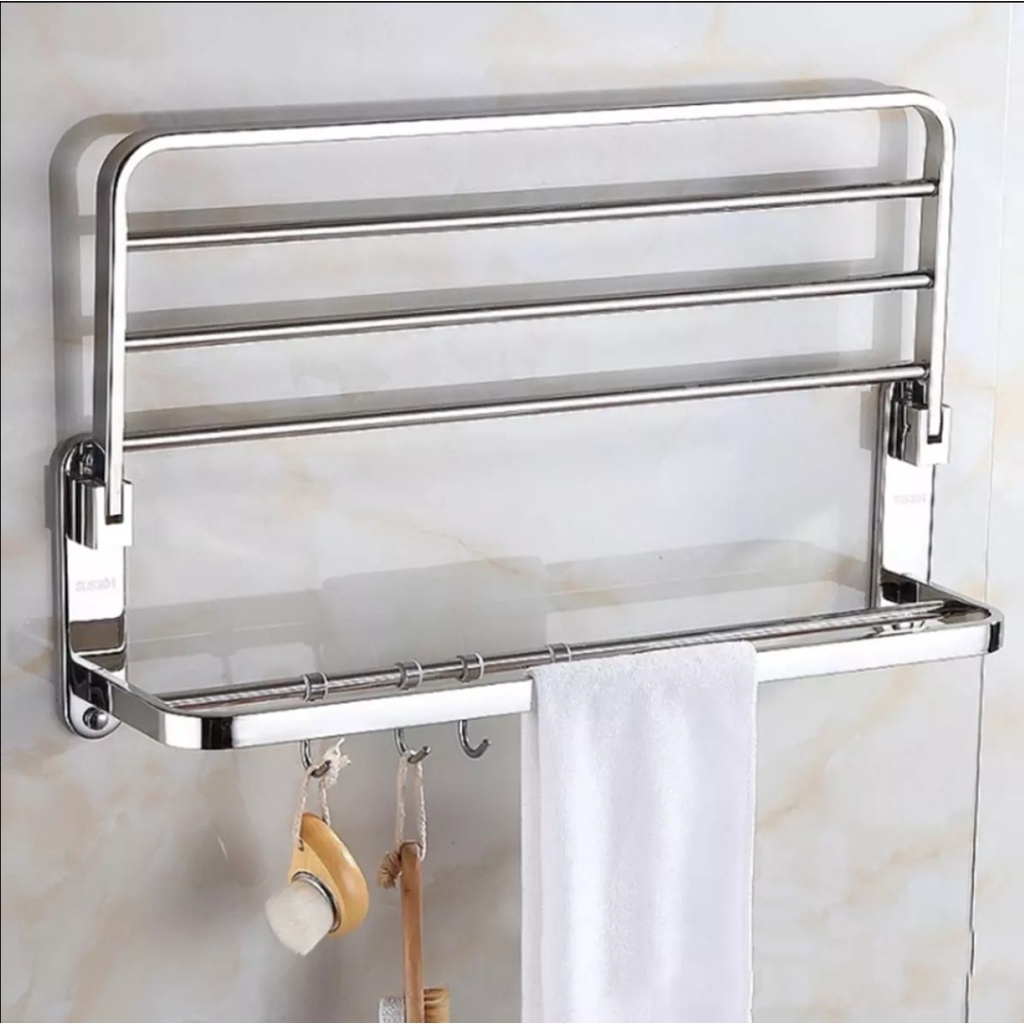 Máng khăn inox 304, máng khăn đa năng inox 304, thanh treo khăn inox 304