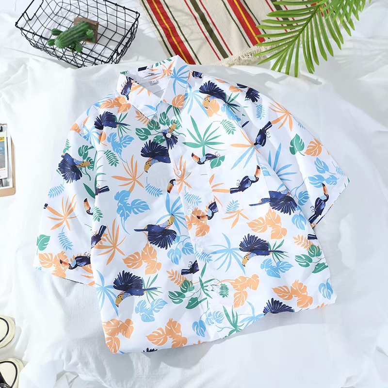 Fashion Floral Pattern Men's Short Sleeve Shirt