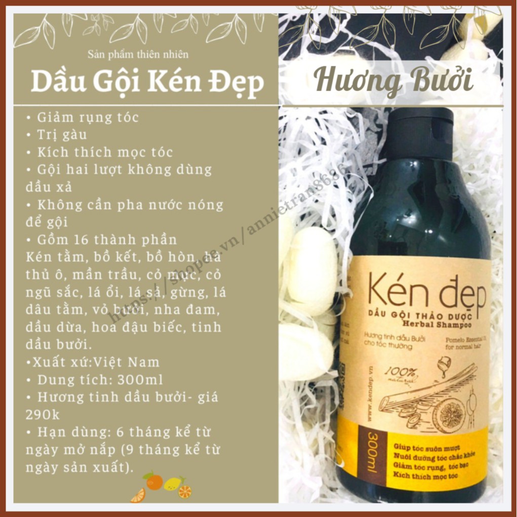 dầu gội thiên nhiên kén đẹp