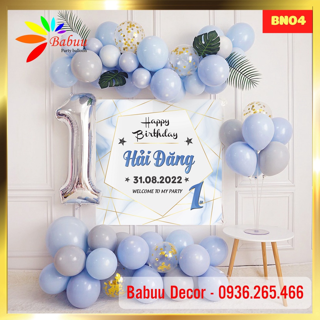Set bóng trang trí sinh nhật BN04 Babuu Decor