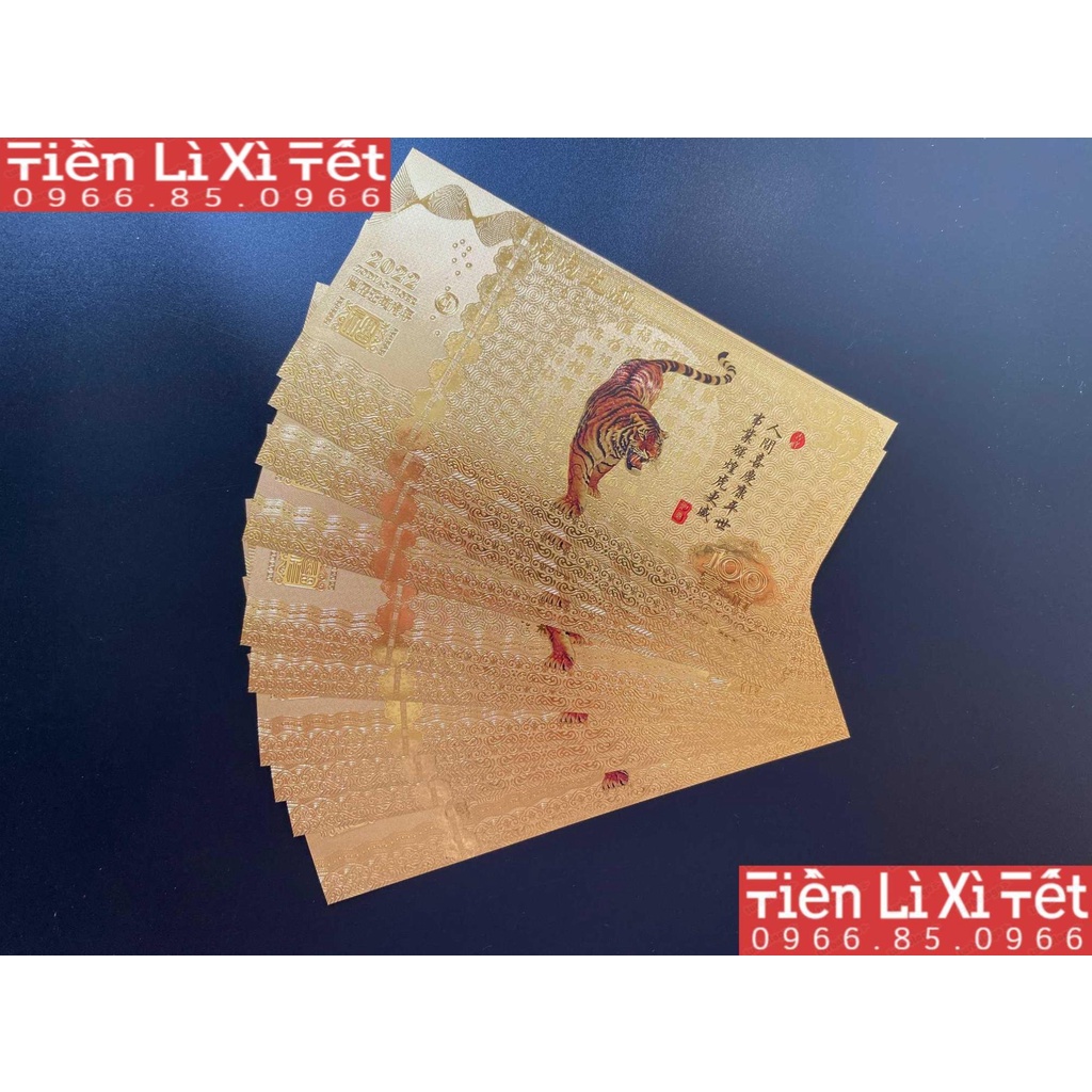 [Lì Xì Tết] Combo 5 tờ macao hổ cọp plastic (M3)  tặng kèm 5 bao lì xì 2022 Nhâm dần