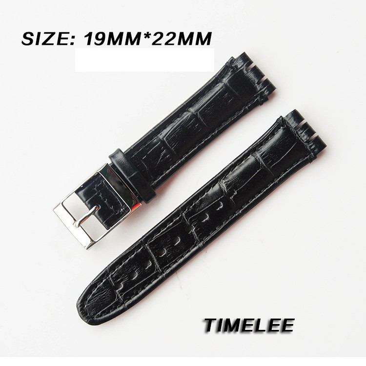 Swatch Dây đeo đồng hồ thay thế bằng da cho cả nam và nữ 17x19mm 19x22mm