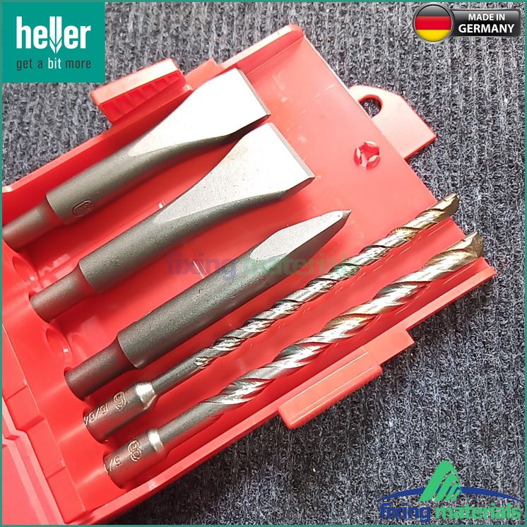 Hộp 5 mũi bê tông HELLER khoan, đục hỗn hợp