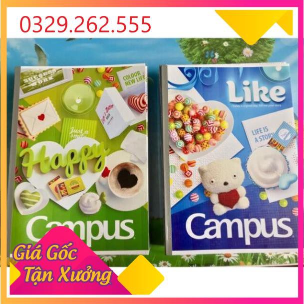 (Sale Khủng)  Set 10 Vở kẻ ngang Campus Gift 80 trang hàng chuẩn