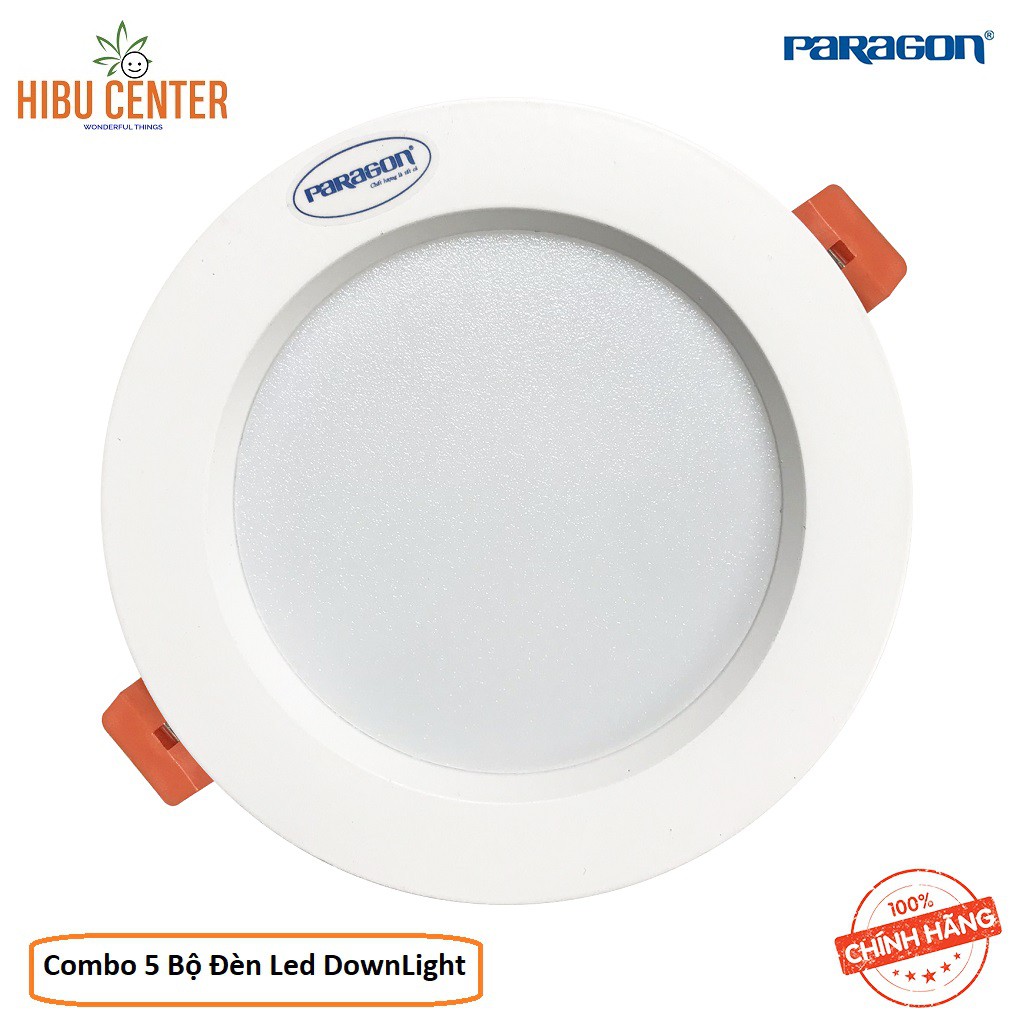 Combo 5 Bộ Đèn LED Downlight Dân dụng Paragon 7W RRDA120L7/ 9W RRDA145L9/ 12W RRDA170L12 Ánh Sáng 3 Nhiệt Độ Màu