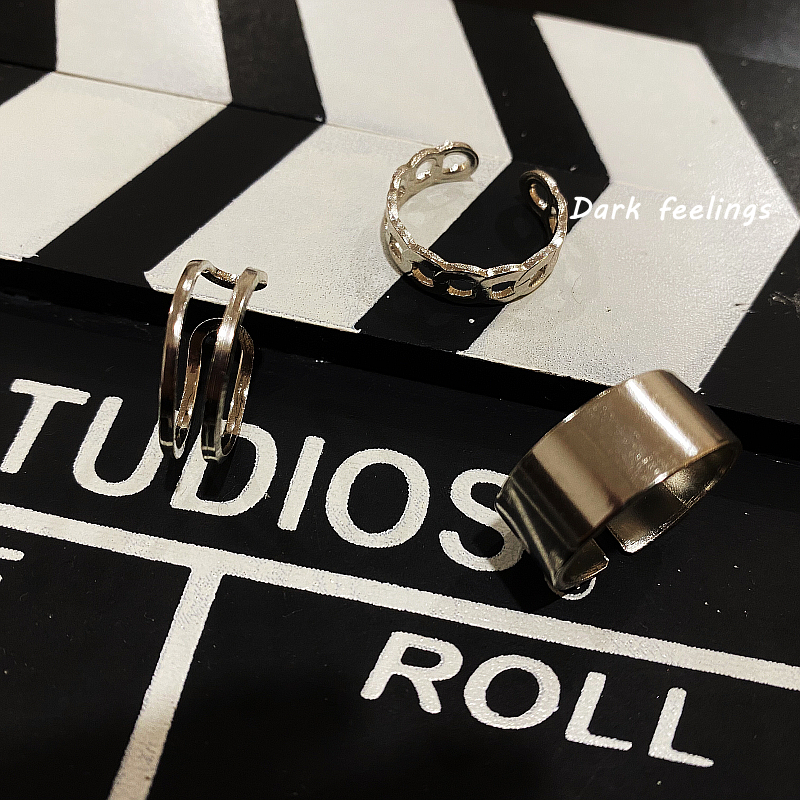 Set 3 chiếc nhẫn thời trang phong cách hiphop hàn quốc dễ phối đồ hợp thời trang