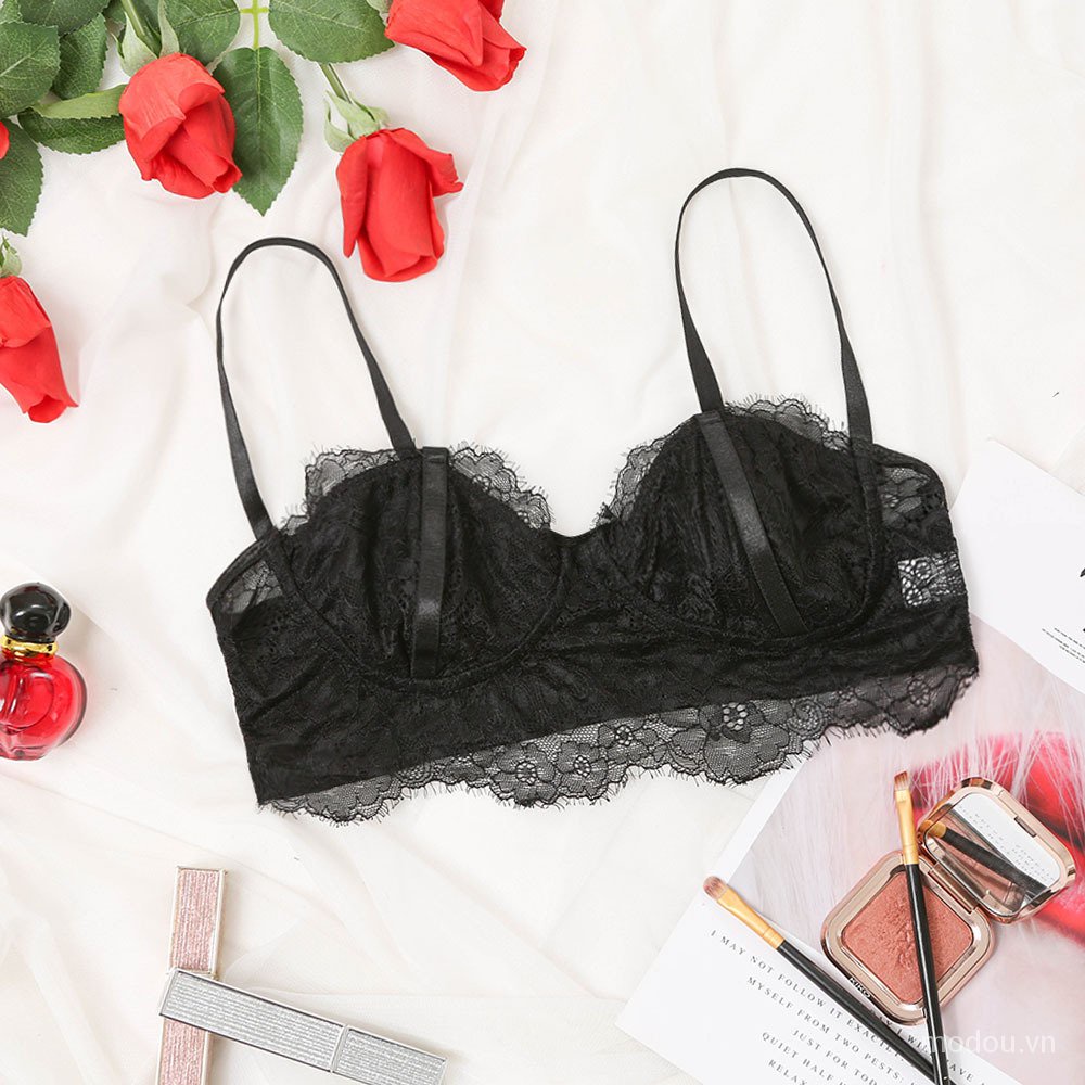 Áo Tank Top Phối Ren Lưới Trễ Vai Quyến Rũ Cho Nữ