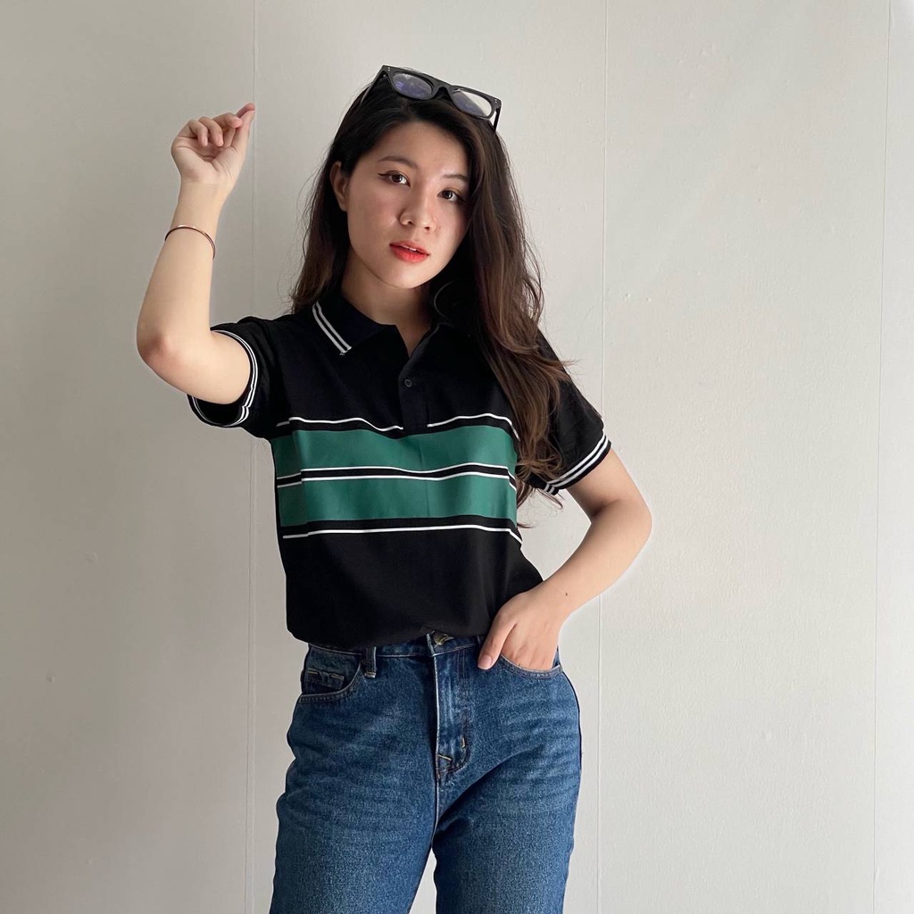 Áo Polo, áo thun nam cao cấp sọc xanh ngang đen trắng UP SIZE XXL 74kg  form ôm dáng chuẩn, chất thun lạnh cotton thoáng | BigBuy360 - bigbuy360.vn