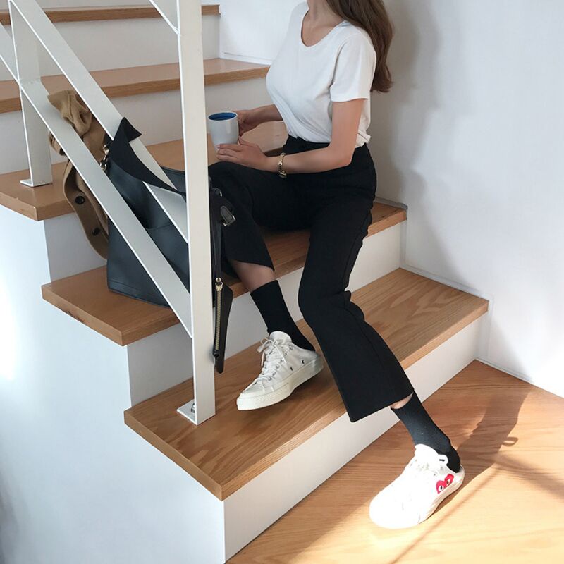 Quần tây ZHELIHANGFEI ống suông rộng lưng cao thời trang thanh lịch dành cho nữ