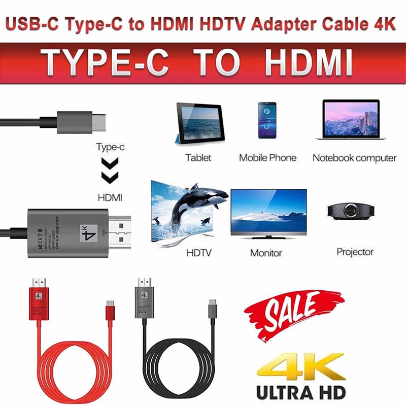 USB 3.1 Type C To Hdmi Cable 4 K High Definition Adapter Line