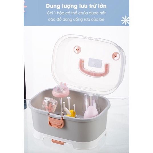 Khay úp bình sữa có nắp đậy cho bé, giá kệ úp bình sữa GB BABY