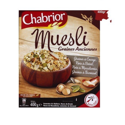 Ngũ cốc Hạt Muesli Cổ Xưa hiệu Chabrior 400g Muesli Graines Anciennes