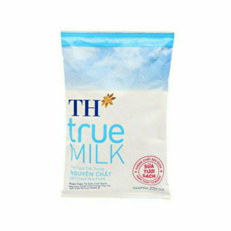 Sữa tươi nguyên chất túi TH true milk có đường/không đường/ít đường 220ml