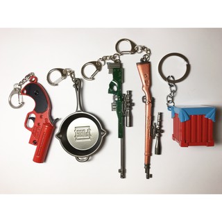 Combo 5 Móc Khóa PUBG Bao Gồm Sung Gọi Thính, Hòm Thính, Kar98, AWM Và Chảo