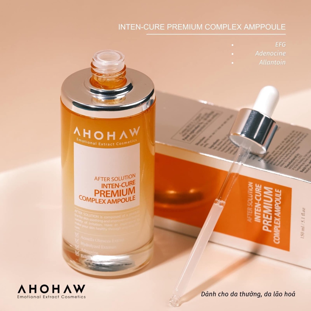 Serum Vàng Ahohaw Inten-Cure Premium Complex Ampoule Tăng Sinh Collagen Chống Lão Hóa Mờ Nếp Nhăn
