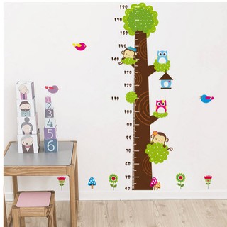 Decal dán tường decal trang trí thước đo cây 2 BINBIN TD20