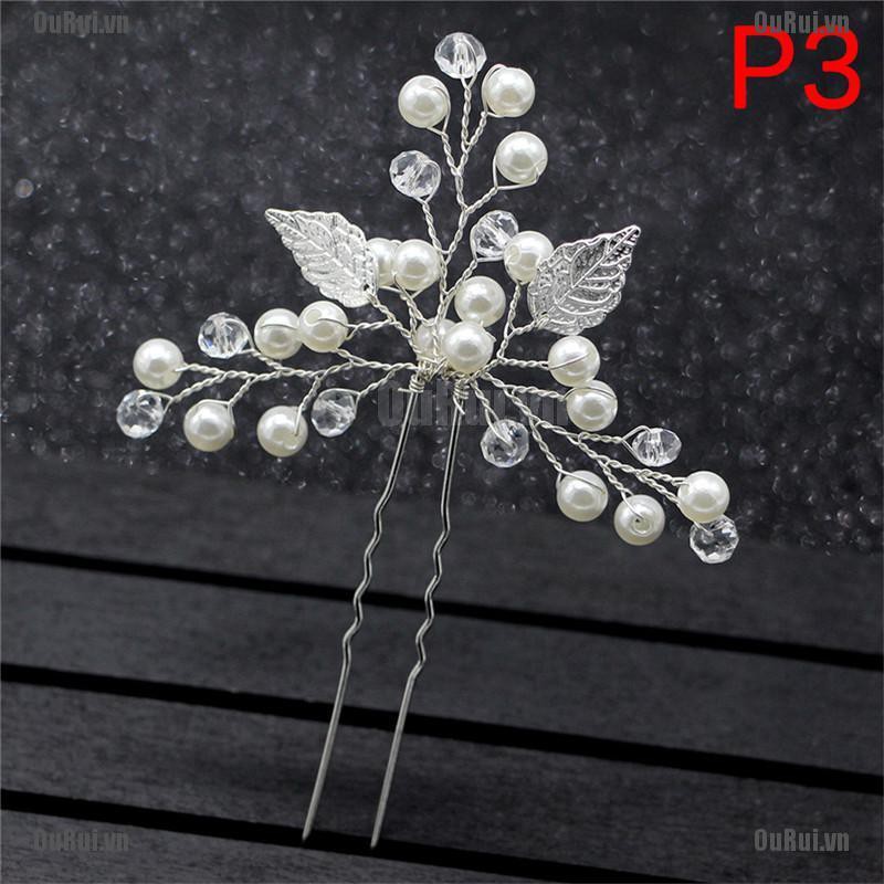 (FCC) Lược Cài Tóc Cô Dâu Đính Ngọc Trai Đáng Yêu